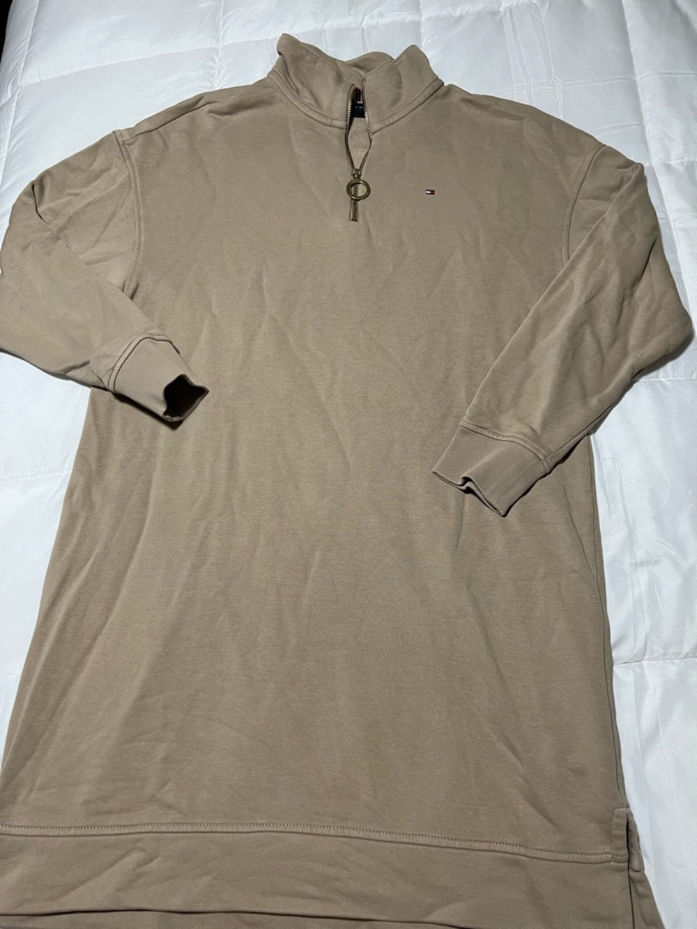 Tommy Hilfiger Women’s Taupe Half-Zip sweater dress